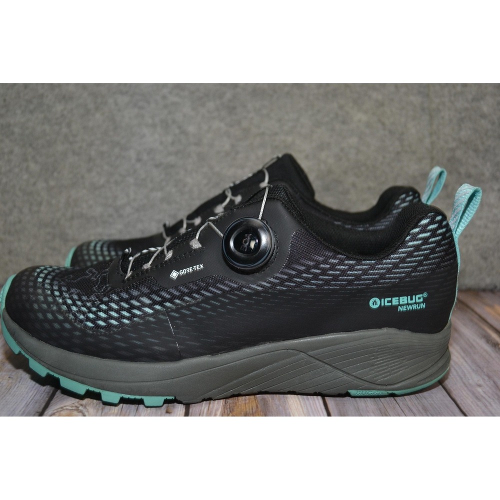 Icebug NewRun W BUGrip GTX Shoes‎ Womens Size 10.5 Black Gore-Tex Spikes Running - Picture 7 of 16